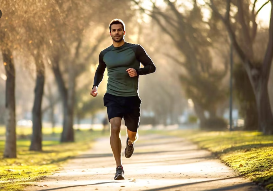 Hombre corriendo en exterior