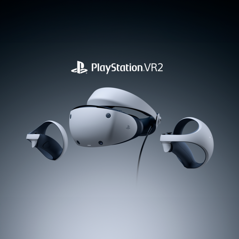 Imagen de PSVR2 con sus accesorios de mano